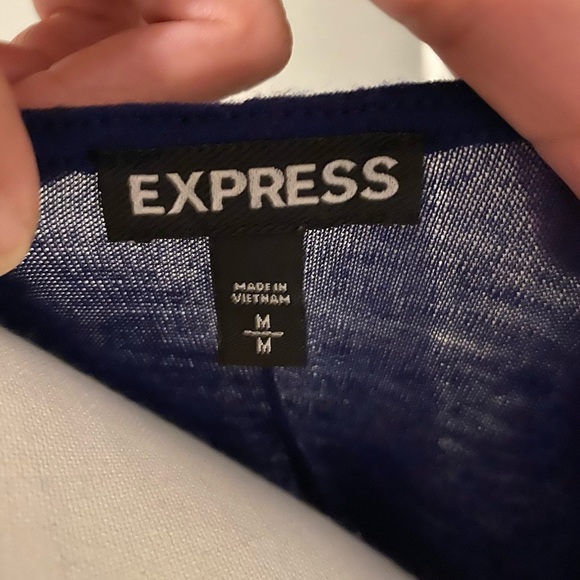 Express Blue and Black Top - Picture 2 of 2